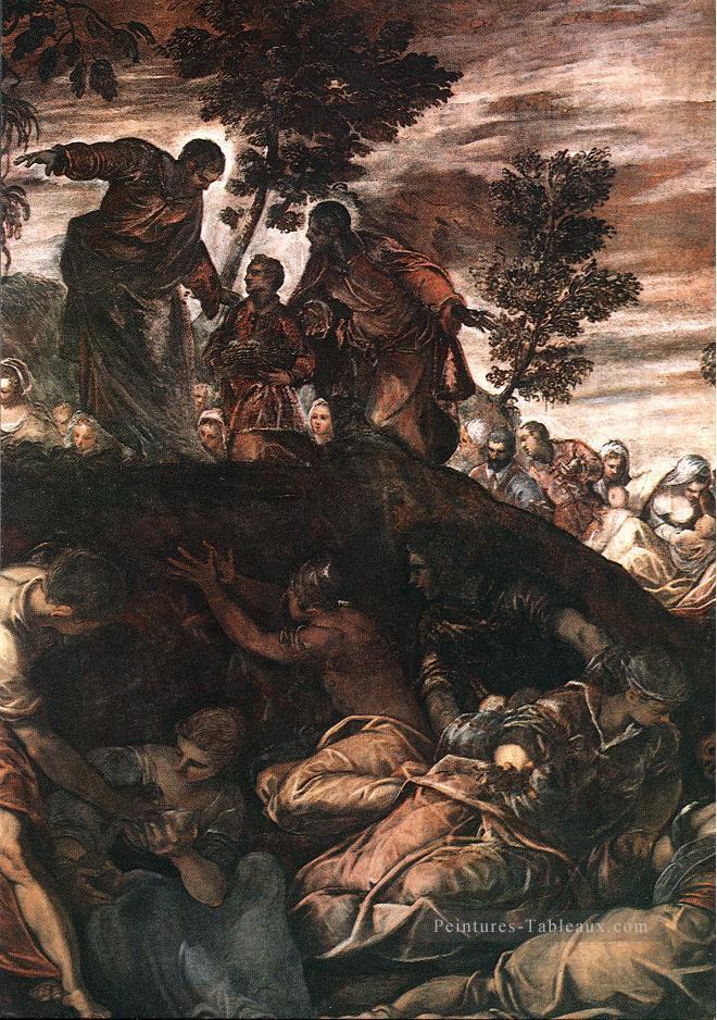 Le miracle des pains et des poissons italien Renaissance Tintoretto Peintures à l'huile